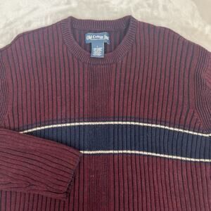 VTG Ribbed Sweater Mens Large Red Grunge Preppy Ivy League‎ Retro Y2K Normcore